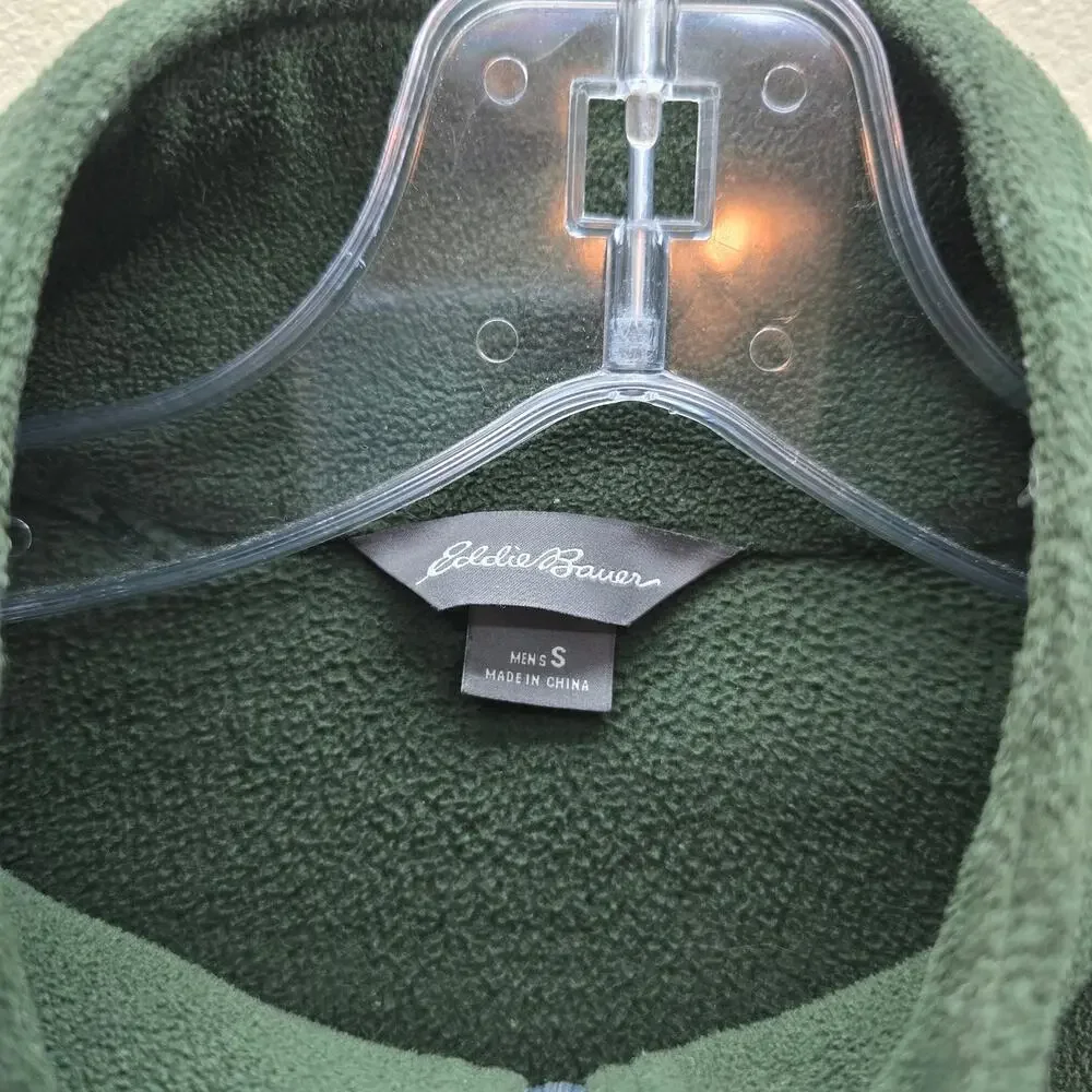 Eddie Bauer Men's Half Zip Pullover Fleece Sweater Outdoor Olive Green Small